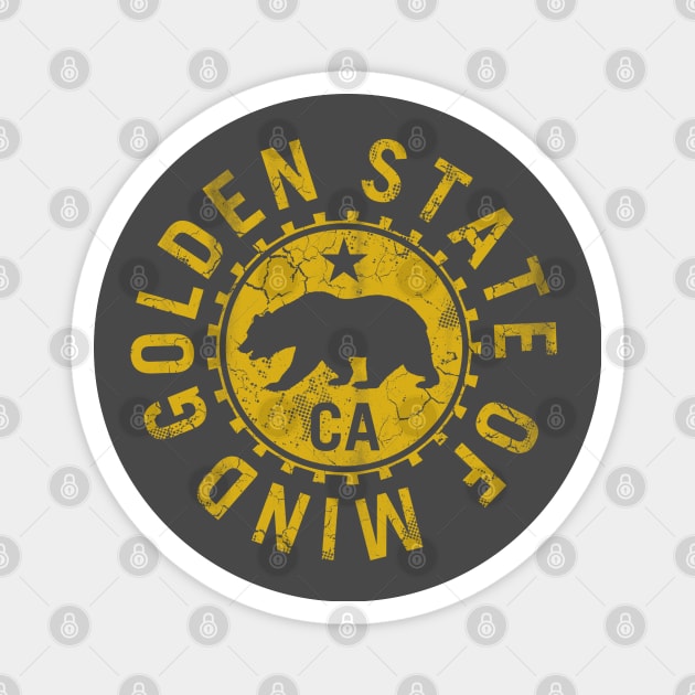 Retro Golden State Of Mind California Home Love Magnet by E